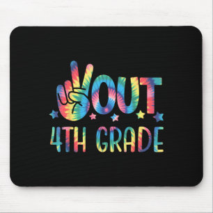 Tie Dye Peace Out 4th Grade Teacher Kids Last Day Mouse Pad