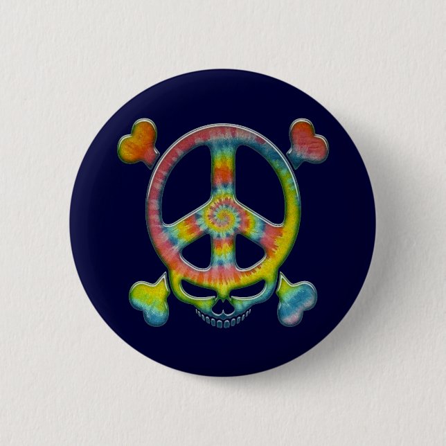 Tie-Dye Peace Pirate Button (Front)