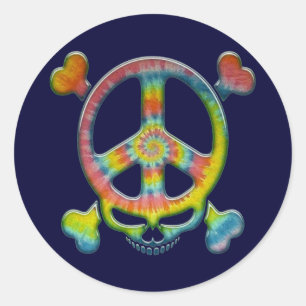 Tie-Dye Peace Pirate Classic Round Sticker