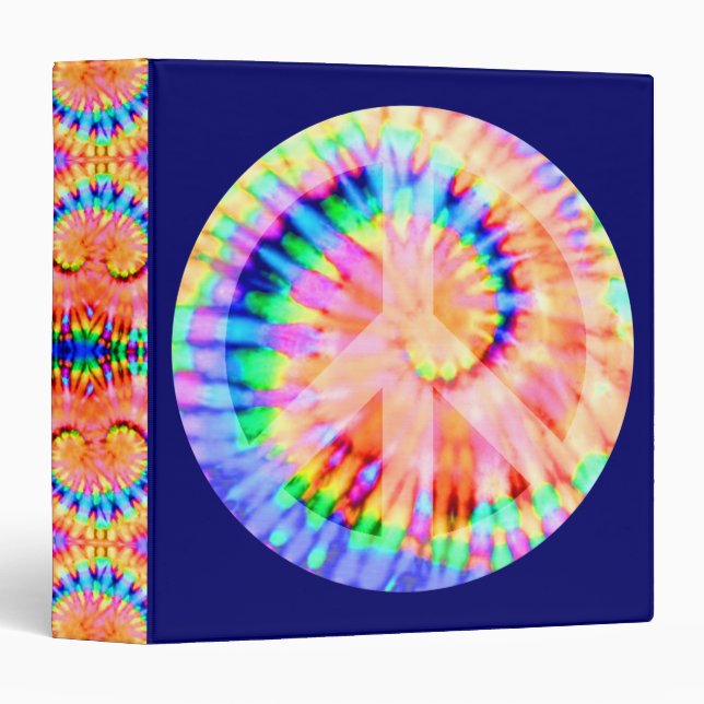 Tie Dye Peace Sign Binder (Front/Spine)