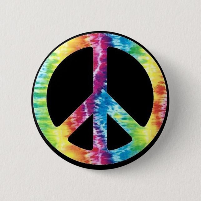 Tie Dye Peace Sign button (Front)