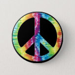 Tie Dye Peace Sign Button at Zazzle