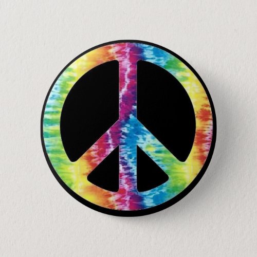 Tie Dye Peace Sign button