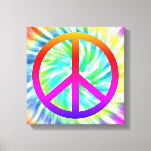 Tie Dye Peace Sign Canvas Print
