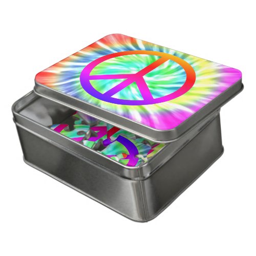 Tie Dye Peace Sign Design Acrylic Puzzle