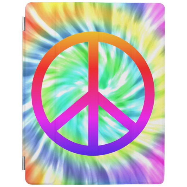 Tie Dye Peace Sign Design iPad Smart Cover (Front)
