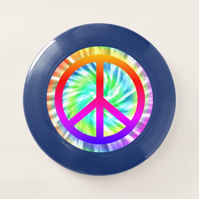 Tie Dye Peace Sign Design Wham-O Ultimate Frisbee (Front)