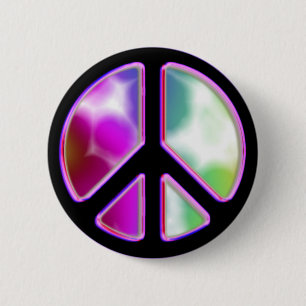 Tie Dye Peace Sign Designs Pinback Button