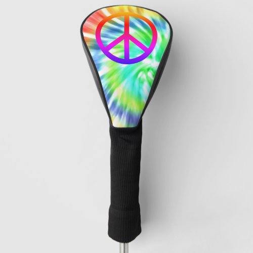 Tie Dye Peace Sign Golf Head Cover