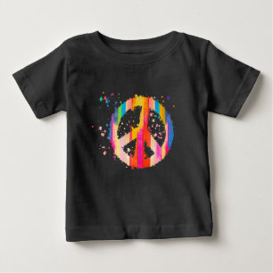 Tie-Dye Peace Sign Hippie Bohemian Festival Symbol Baby T-Shirt