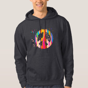 Tie-Dye Peace Sign Hippie Bohemian Festival Symbol Hoodie