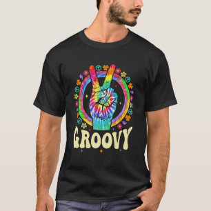 Tie Dye Peace Sign Love Groovy Hippie Party For Wo T-Shirt