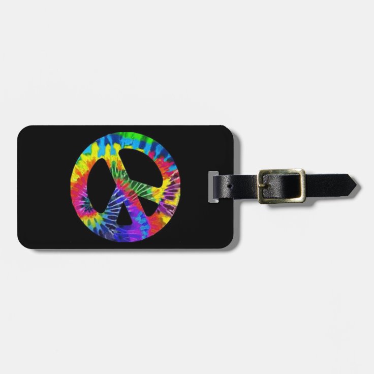 Tie Dye Peace Sign Luggage Tag Zazzle