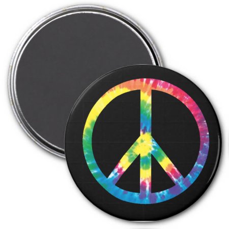 Tie Dye Peace Sign Magnet