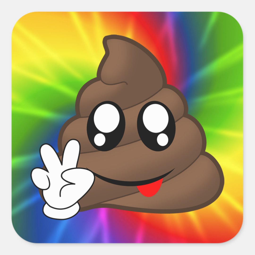 Tie Dye Peace Sign Poop Emoji Stickers | Zazzle