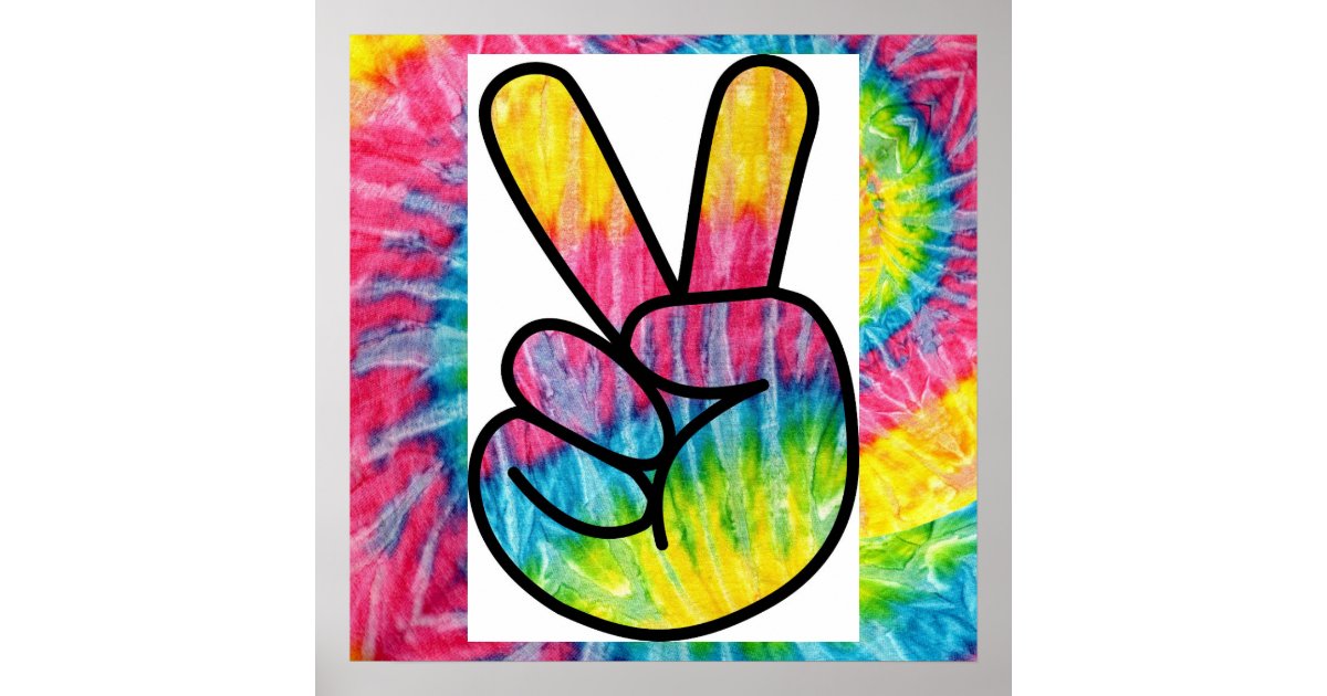 Tie Dye Peace Sign Poster Zazzle 