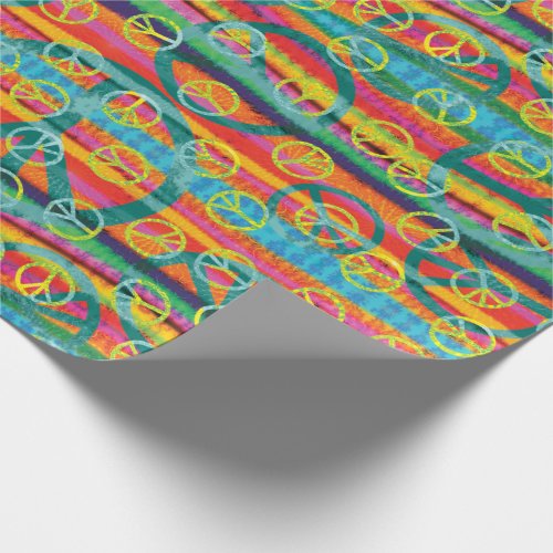 Tie Dye Peace Signs Wrapping Paper