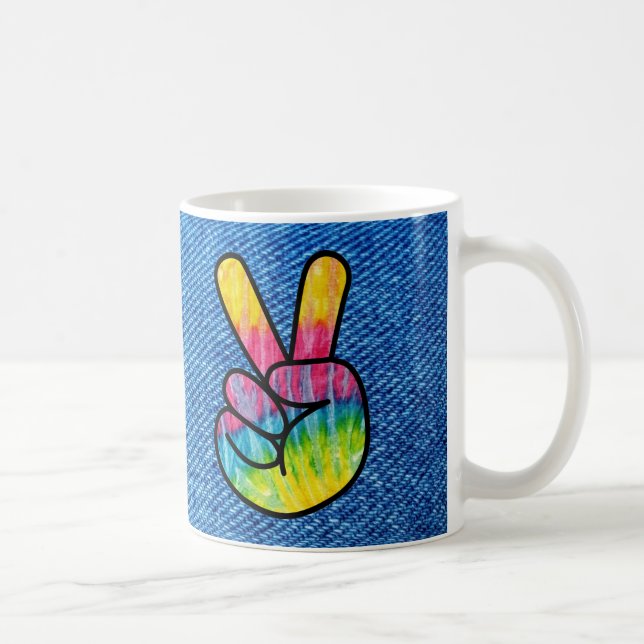 Tie-Dye Peace Symbol Coffee Mug (Right)