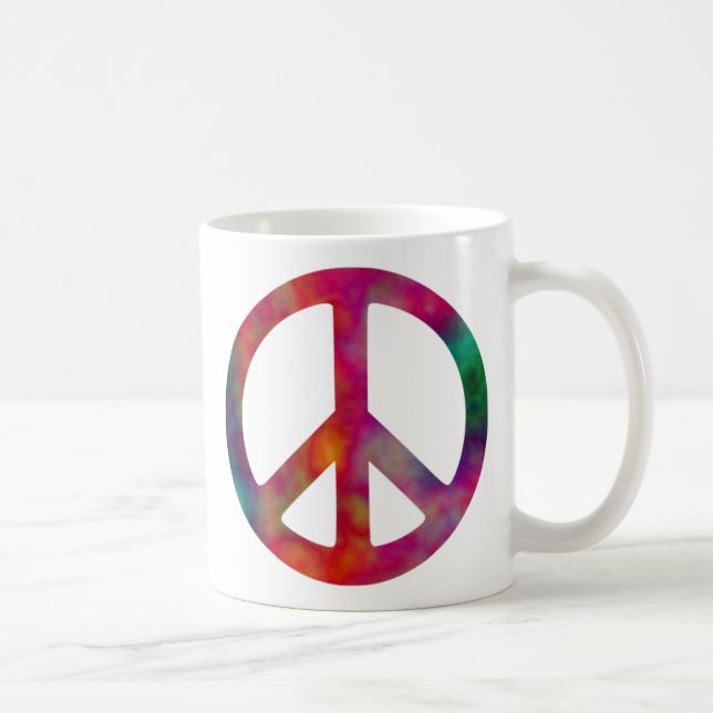 Tie Dye Peace Symbol Coffee Mug (Right)