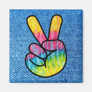 Tie-Dye Peace Symbol Magnet