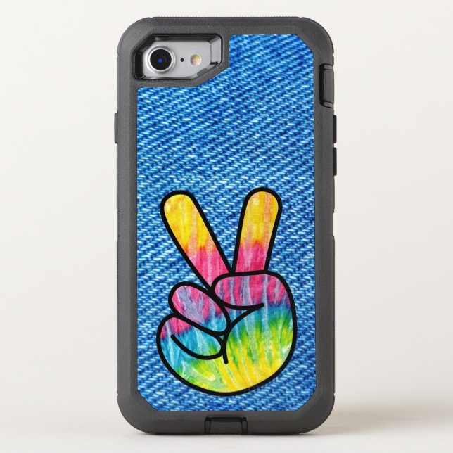 Tie-Dye Peace Symbol Otterbox iPhone Case (Back)