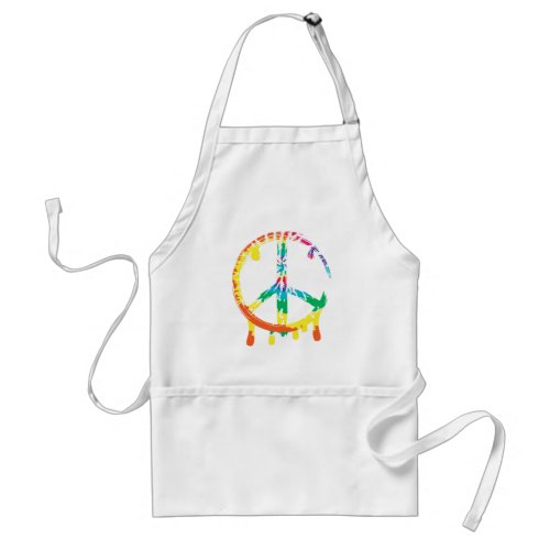 Tie Dye Peace Symbol Painting Hippie Graphic  Adult Apron