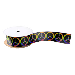Tie Dye Peace Symbol Ribbon