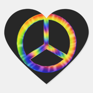 Tie Dye Peace Symbol Stickers