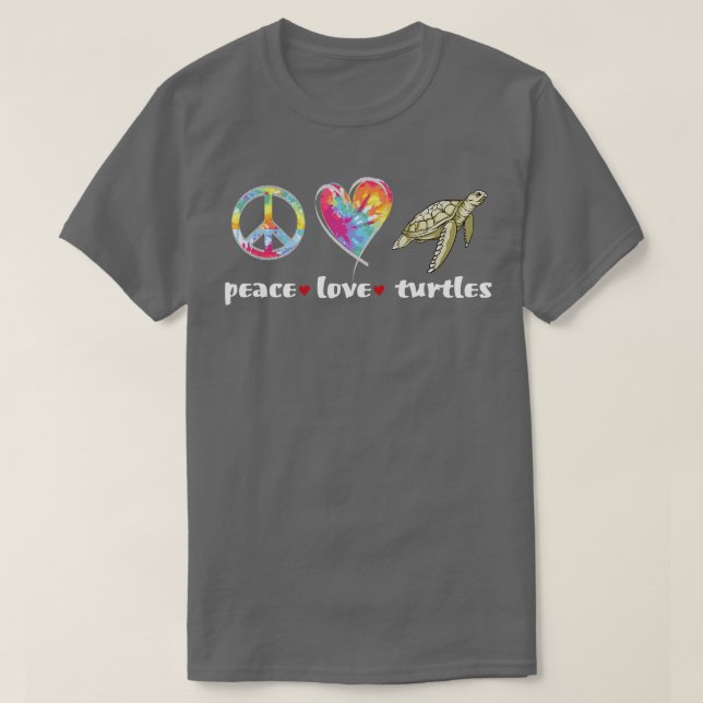 Tie dye peave love turtles T-Shirt (Design Front)