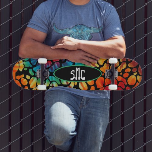 Tie Dye Pebble Monogram Skateboard