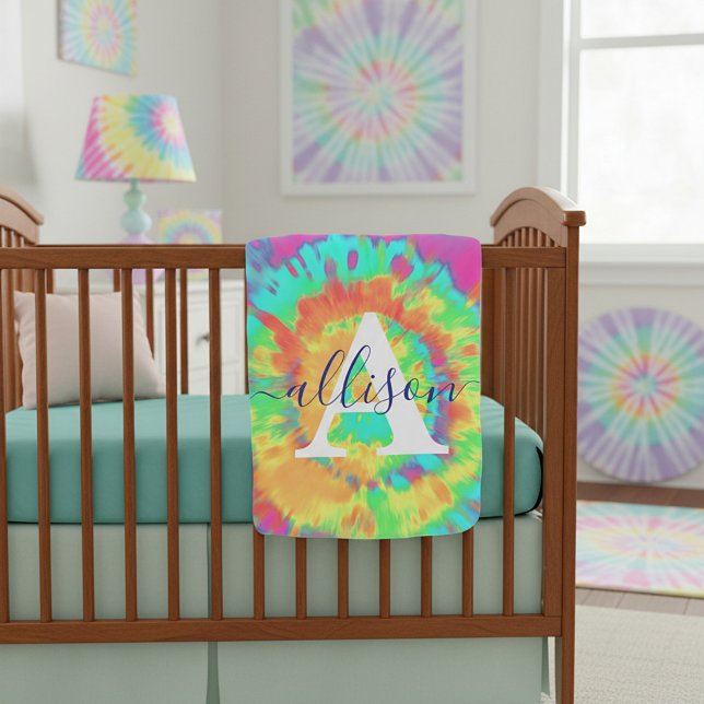 Tie dye personalized  baby blanket (Creator Uploaded)
