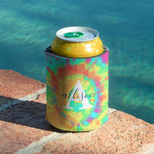 Tie dye personalized  can cooler