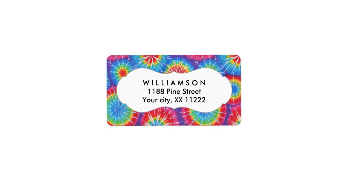 Tie Dye personalized party favor tags or labels | Zazzle