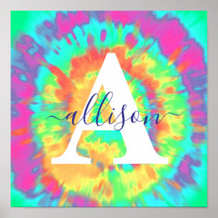 Tie dye personalized poster