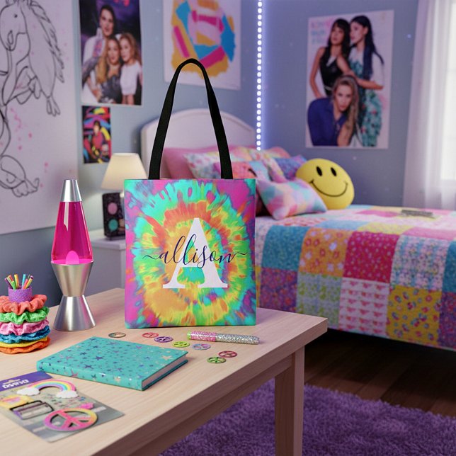 Tie dye personalized  tote bag (Creator Uploaded)