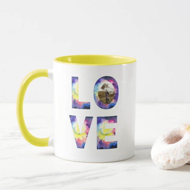 Tie Dye Photo Love Mug (With Donut)