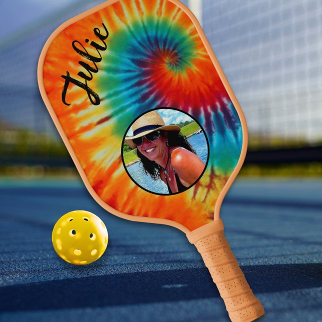 Tie Dye Photo Pickleball Paddle (Creator Uploaded)