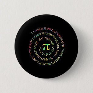 Tie Dye Pi Day 3.14 Spiral Pi Number Math Teacher Button
