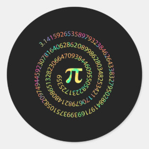 Tie Dye Pi Day 3.14 Spiral Pi Number Math Teacher Classic Round Sticker
