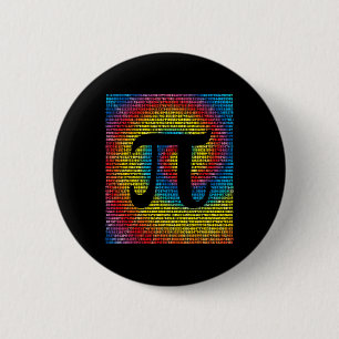 Tie Dye Pi Day Number 3.14 Rainbow Math Geek Nerd  Button