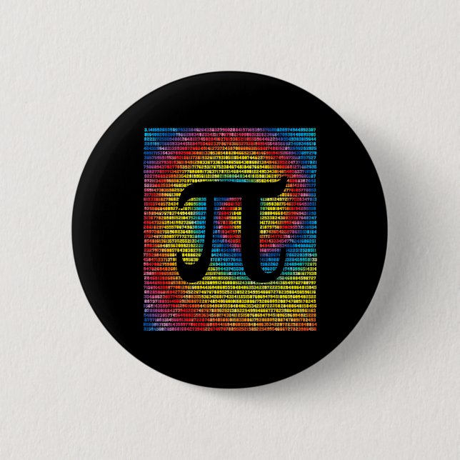 Tie Dye Pi Day Number 3.14 Rainbow Math Geek Nerd  Button (Front)