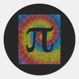 Tie Dye Pi Day Number 3.14 Rainbow Math Geek Nerd Classic Round Sticker