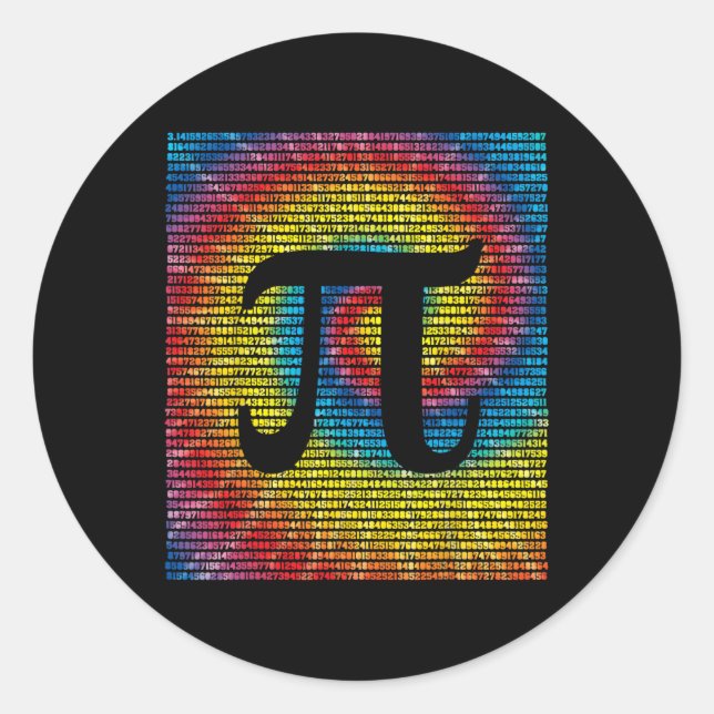 Tie Dye Pi Day Number 3.14 Rainbow Math Geek Nerd  Classic Round Sticker (Front)