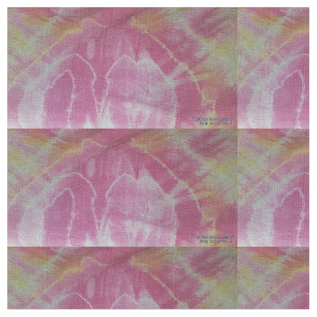 Tie-Dye Pink Monster fabric (Close Up)