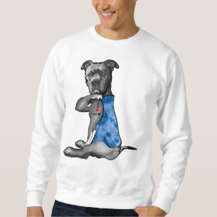 Tie Dye PitBull - I Love Mom Pitbull Tattoo Mother Sweatshirt