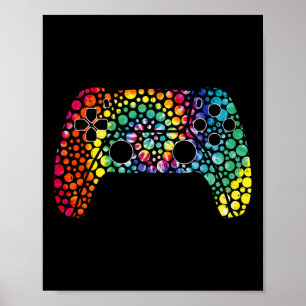Tie Dye Polka Dot Video Game Happy Dot Day Shirts Poster