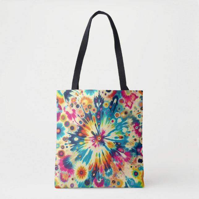 Tie Dye Pop Art Tote Bag (Front)