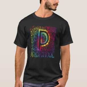 Tie Dye Preschool Typography Team Preschool Teache T-Shirt