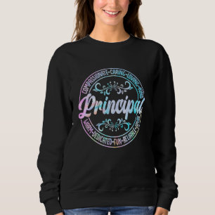 Tie Dye Principal Life Dedicated Back To School Ap Sweatshirt