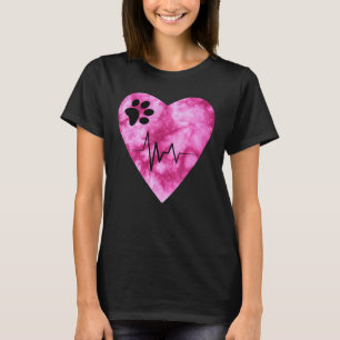 Tie Dye Print  Pet Love Heartbeat Pulse T-Shirt